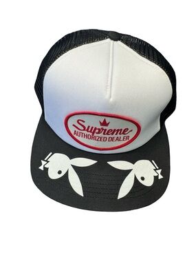 Supreme Playboy Authorized Dealer Mesh Trucker Hat Black Snapback SS26 Brand New